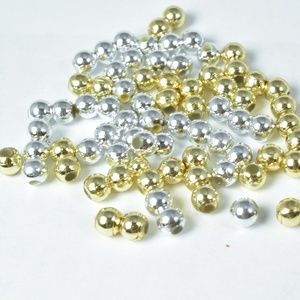4mm Plastic Petite Gold/Silver Round Beads/ 1000pc